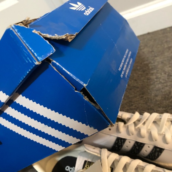 NIB Adidas White Originals Superstar 80s Lace Up Sneakers Size 8 US $120 - Picture 7 of 8